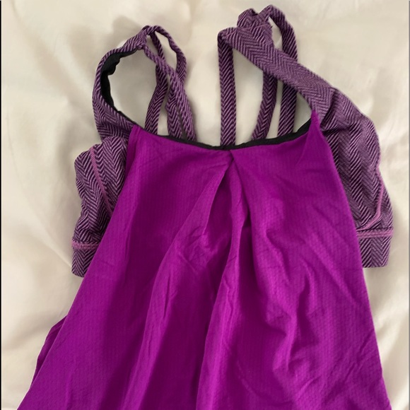 Lululemon purple tank with built in sports - Picture 3 of 6